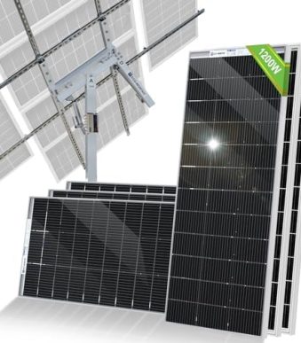 eco-worthy 1200w solar tracker for off-grid shed, farm, yard, field