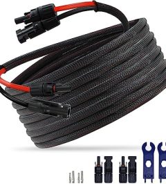 feotech 20ft twin wire solar extension cable with 10awg connectors