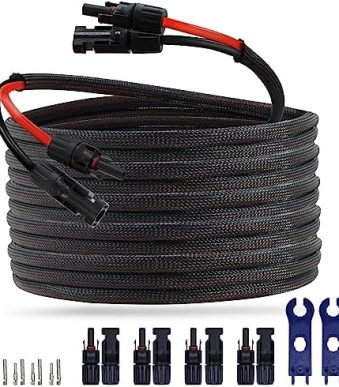 feotech 30ft twin wire solar extension cable with 10awg connector