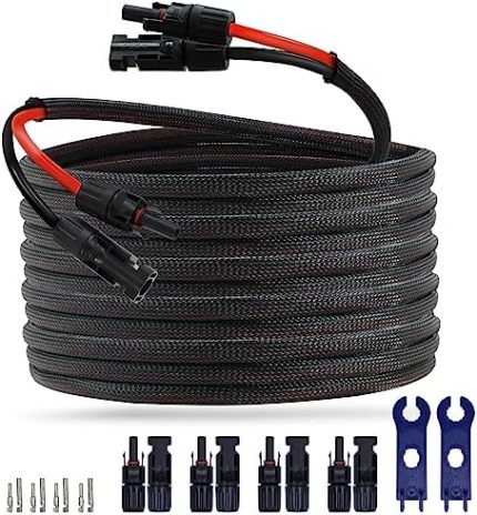 feotech 30ft twin wire solar extension cable with 10awg connector