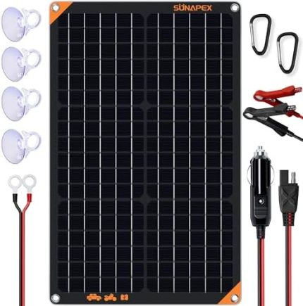 sunapex 30w 12v waterproof solar panel charger for vehicle batteries