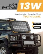 baldr 13w solar battery charger, dual sided, waterproof ip67