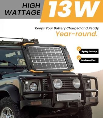 baldr 13w solar battery charger, dual sided, waterproof ip67