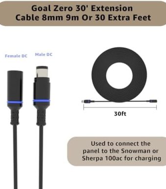 norward 30 ft 8mm extension cable used for interconnecting solar panels