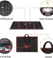 dokio 220w 18v foldable portable solar panel kit