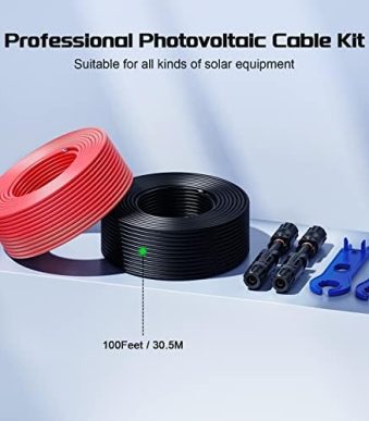 bateria power 10awg extension cable kit for solar panel