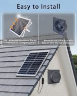 futrpow solar fan kit with 25w panel, high-speed fan