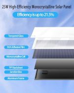 futrpow solar fan kit with 25w panel, high-speed fan