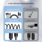 flexsolar 4-in-1 charging cable adapter mc-4 to xt60
