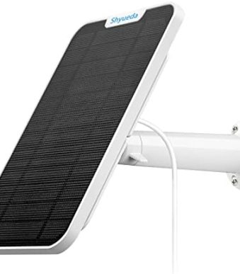 shyueda 4w solar panel charger white, weatherproof for spotlight cams