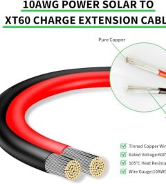 ansoufien 30ft 10awg solar panel to xt60 connector extension