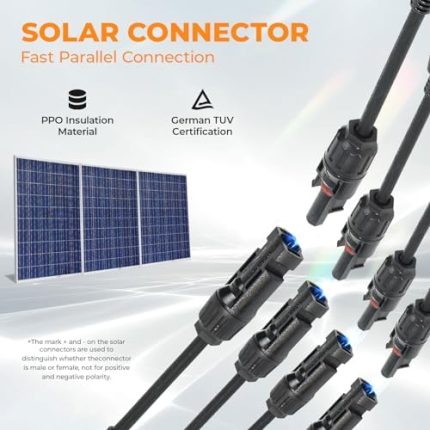pjerjzn solar panel 30a 1000v y branch connector cable kit