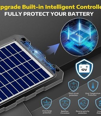 sunapex waterproof 12v solar charger for boat and car batteries