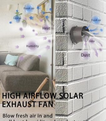 futrpow solar fan kit with 25w panel, high-speed fan