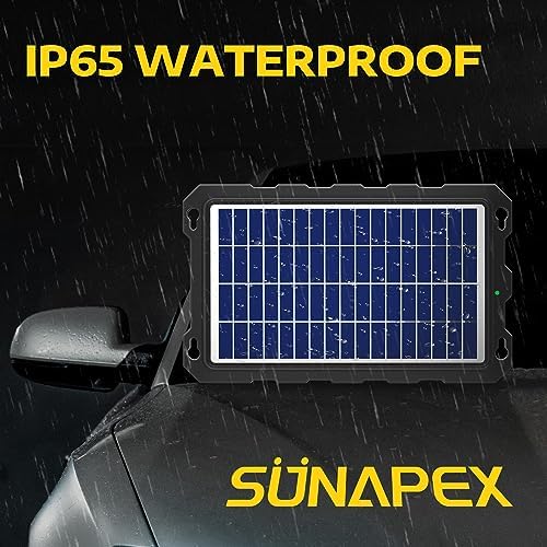 sunapex waterproof 12v solar charger for boat and car batteries