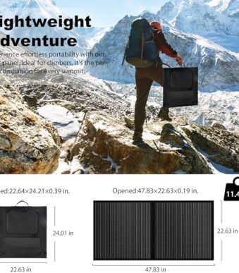 sunsul 100w 12v foldable portable solar panel for outdoor use