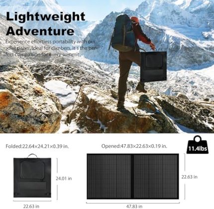 sunsul 100w 12v foldable portable solar panel for outdoor use