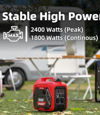 erayak 2400w portable inverter generator quiet, for home, camping