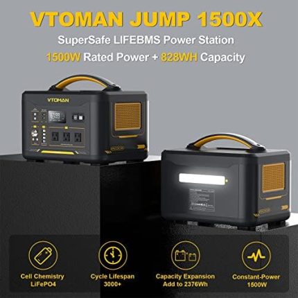 vtoman jump 1500x solar generator with 220w panels