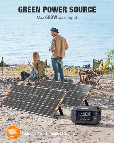 grecell portable 2200w power station for home, camping, emergency