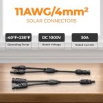 pjerjzn solar panel 30a 1000v y branch connector cable kit