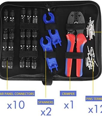 muyi 47pcs solar panel replacement tools kit with connectors & spanners