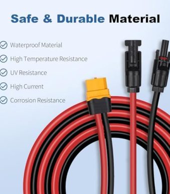 rbsktech 12ft 12awg solar connector xt60 female adapter