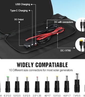 panana 18v portable solar cell solar charger for outdoor power
