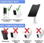 shyueda 4w solar panel charger white, weatherproof for spotlight cams