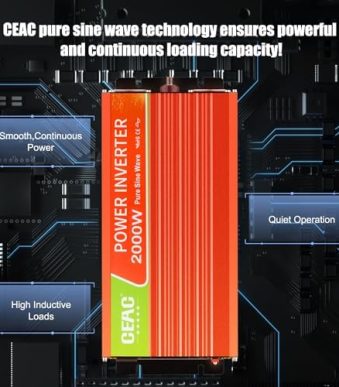 ceac 2000w wave power inverter pure sine for family rv