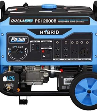 pulsar pg12000b dual fuel portable generator with electric start