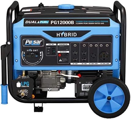 pulsar pg12000b dual fuel portable generator with electric start
