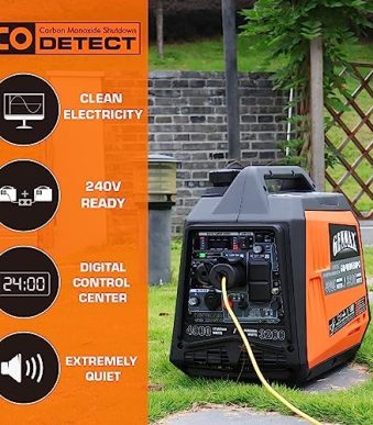 genmax inverter generator 4000w quiet and lightweight for home and camping