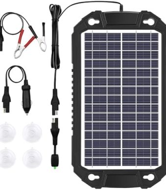 sunway 8w 12v solar car battery charger & maintainer kit