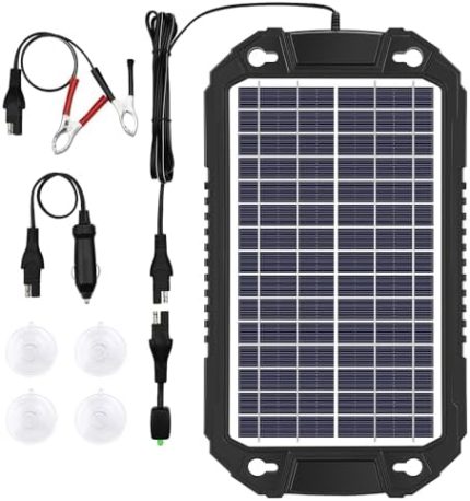 sunway 8w 12v solar car battery charger & maintainer kit