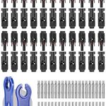 bougerv solar panel cable connectors 44pcs waterproof ip67