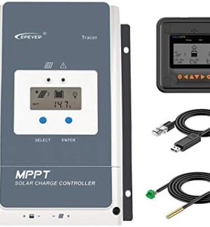epever 60a mppt solar charge controller with remote monitoring display
