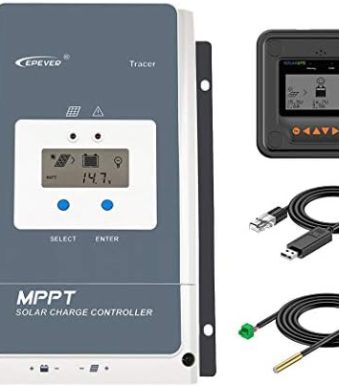 epever 60a mppt solar charge controller with remote monitoring display