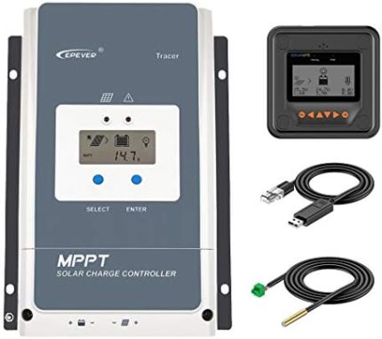 epever 60a mppt solar charge controller with remote monitoring display