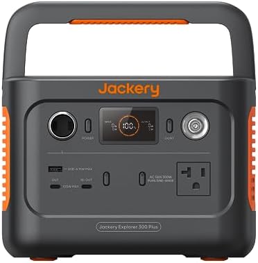 jackery explorer 300 plus portable 288wh power station for travel, emergencies