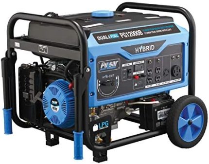 pulsar pg12000b dual fuel portable generator with electric start