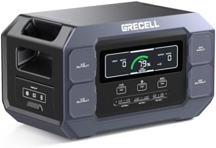 grecell portable 2200w power station for home, camping, emergency