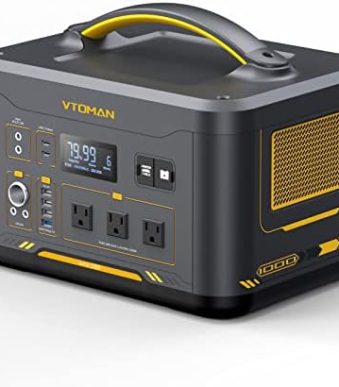vtoman portable power station with 1000w ac outlets for camping