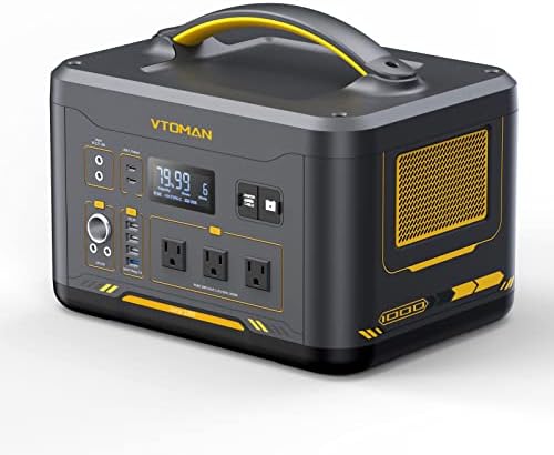 vtoman portable power station with 1000w ac outlets for camping
