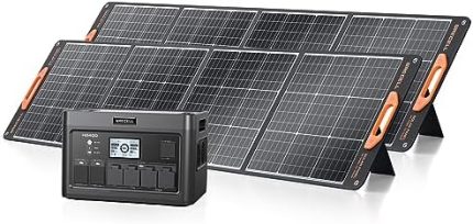 grecell 2400w solar generator and 200w solar panel for home backup power