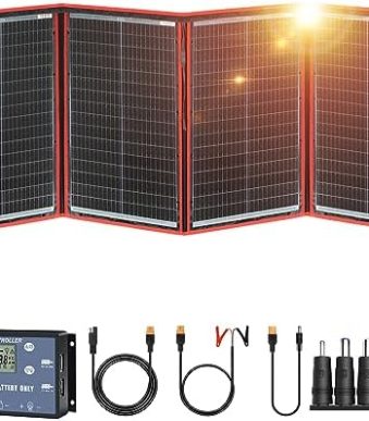 dokio 220w 18v foldable portable solar panel kit