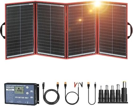 dokio 220w 18v foldable portable solar panel kit