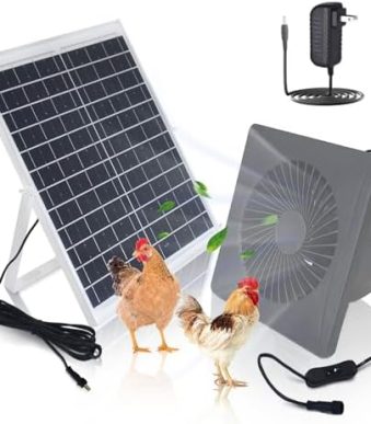 futrpow solar fan kit with 25w panel, high-speed fan