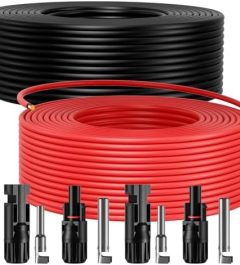 bateria power 10awg extension cable kit for solar panel