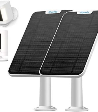 shyueda 4w solar panel charger white, weatherproof for spotlight cams